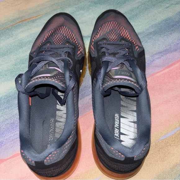 Nike Air Max 2014 Black Violet Atomic Orange Volt Running men’s 13 Training Shoe - Picture 7 of 9